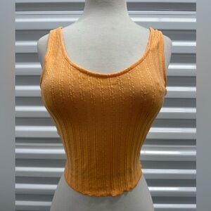 Orange Sleeveless Knit Top